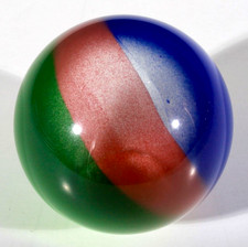 LARGE 1.7/8" TRI-COLOR FIBER OPTIC CONTEMPORARY MARBLE SPHERE W/STAND MINT