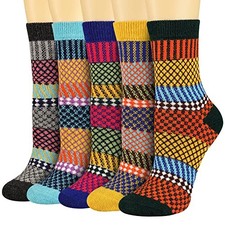Women's Winter Wool Socks Warm Soft Full One Size Normal Thick - Multicolored8