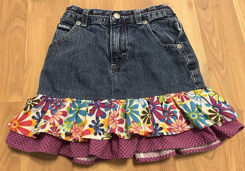 OSHKOSH B’GOSH GIRLS  VINTAGE COTTON JEAN RUFFLE SKIRT 5