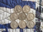 US Silver Quarters $2 Face Lot of 8 Washington Various Dates