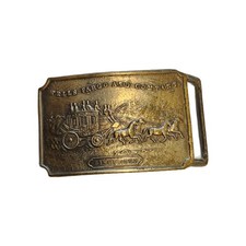 Wells Fargo And Co. Brass Belt Buckle Horse And Carriage