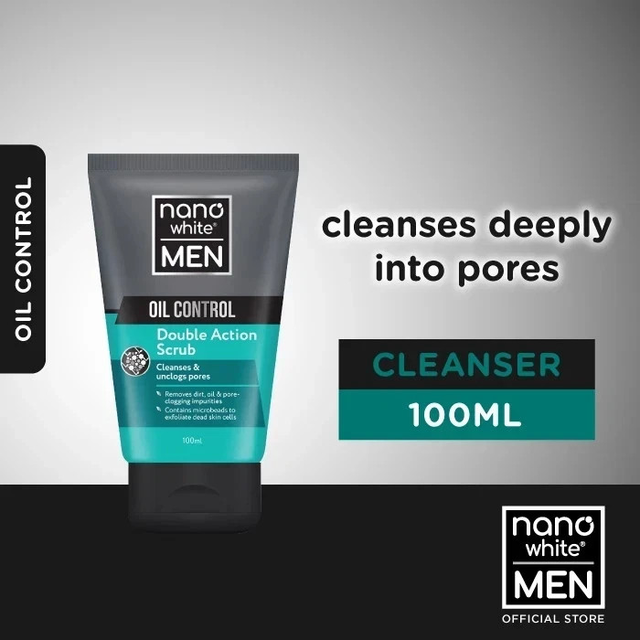 Nanowhite Men Oil Control Double Action Scrub 100ml