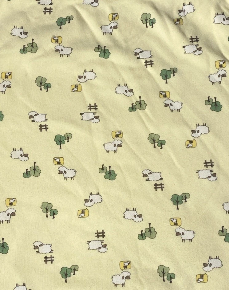 Manta de bebé vintage Gymboree contando ovejas reversible cordero árbol jersey tejido Foto 4 de 4