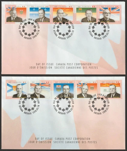 CANADA 1998 PROVINCIAL PREMIERS FIRST DAY COVERS !! M41