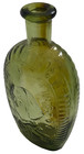 Vintage Green Glass “General Washington” Portrait Flask Bottle Historical Flash — photo 7