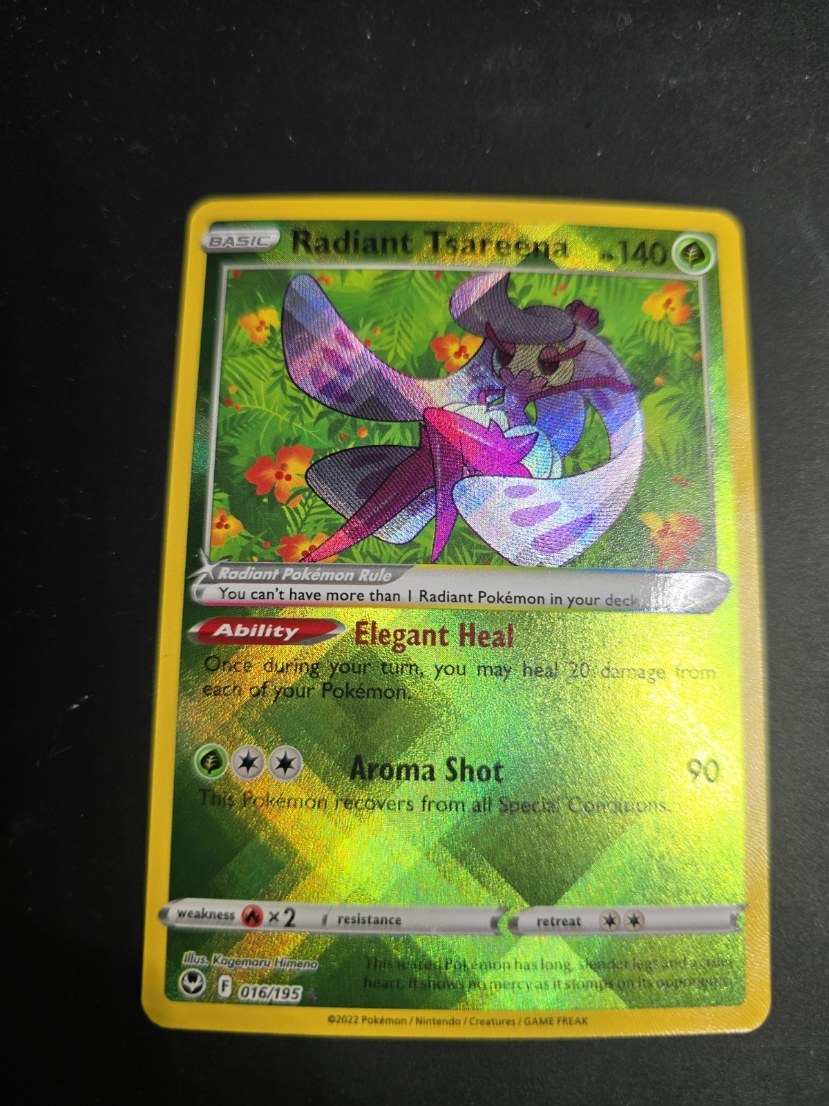 Pokémon TCG Radiant Tsareena Holo Card 016/195 Silver Tempest NM