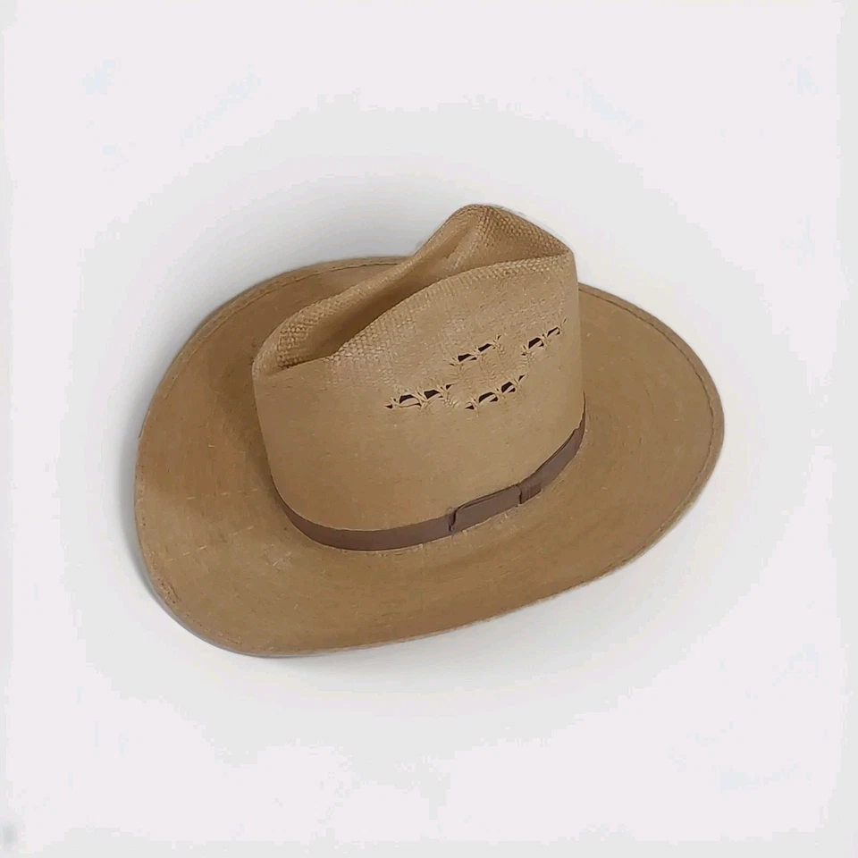 Vtg Bailey U-Roll-It Straw Cowboy Hat | Cattleman Crown | Size 6 3/4 (21" Small) - Image 2 of 4