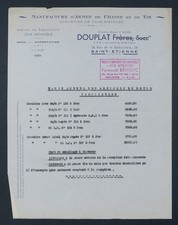 Fattura ARMI DA CACCIA E DA TIRO DOPPI ST ETIENNE vecchia fattura 17