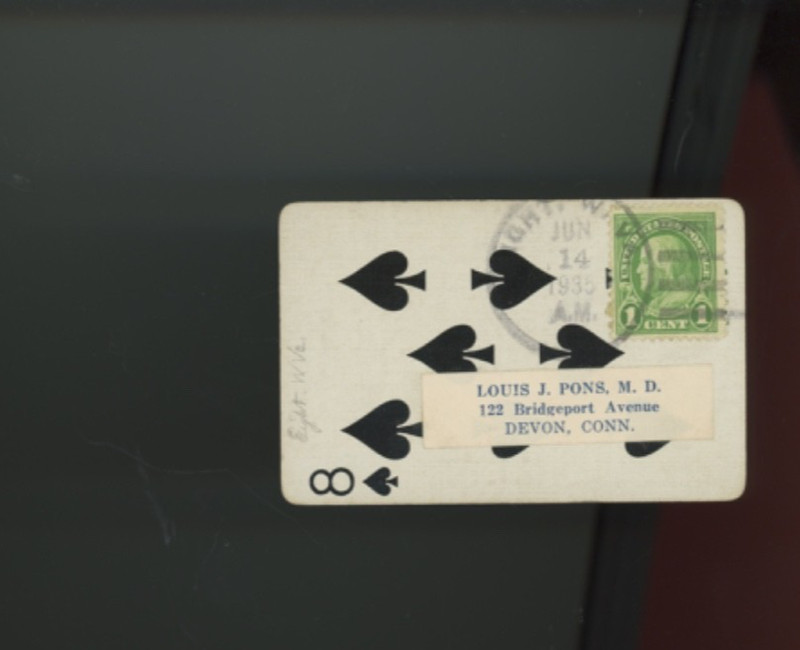 1935 eight West Virginia Local Post letter  stamp 8 of spades   (goo4
