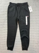 Champion Sweatpants Boys Medium 10/12 Black Fleece Jogger Logo Pull On NWT