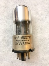 Sylvania 6SN7W B65 6SN7 Metal Base Black Plates Chrome Top NOS Tested Matched