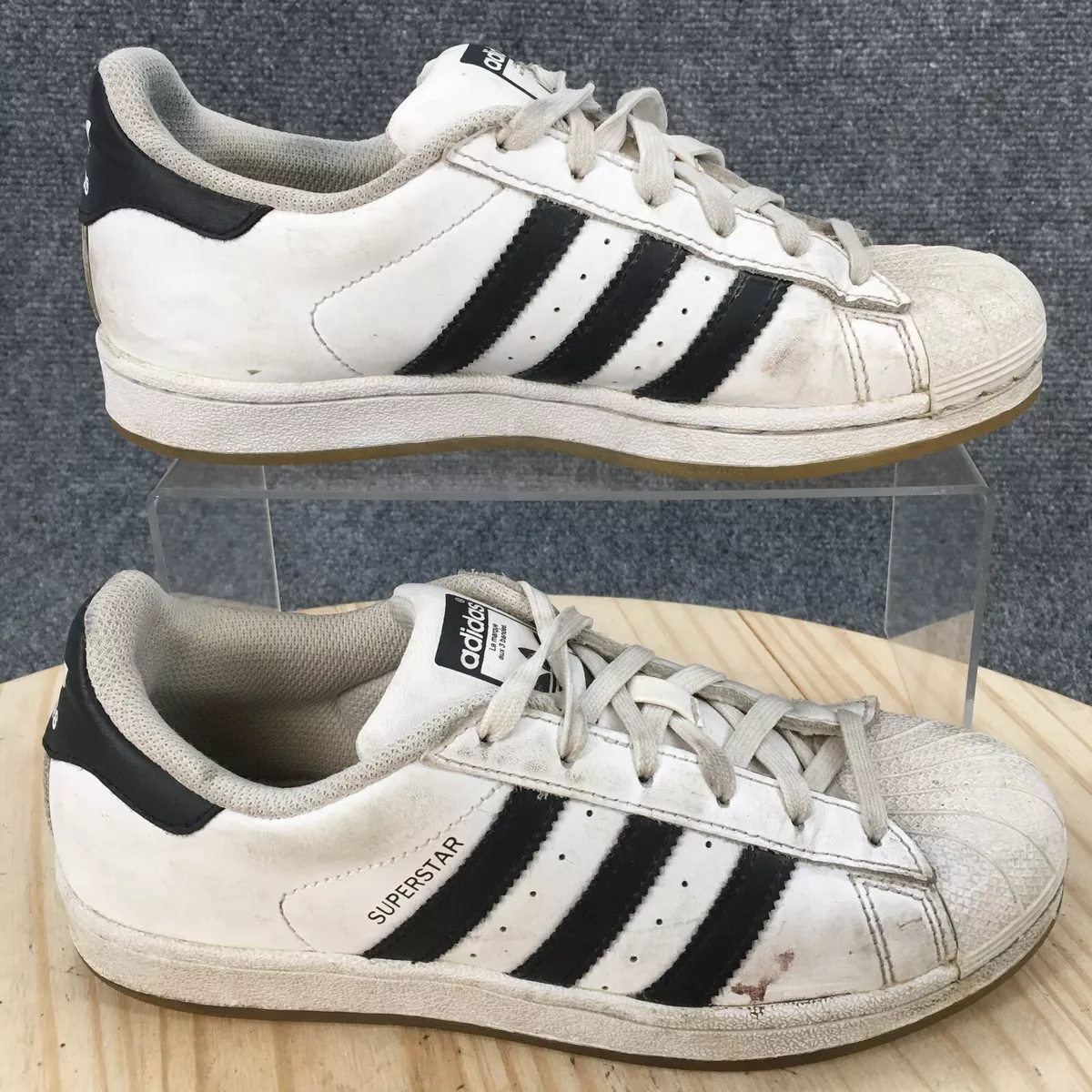 Adidas originals superstar cheap youth white leather trainers