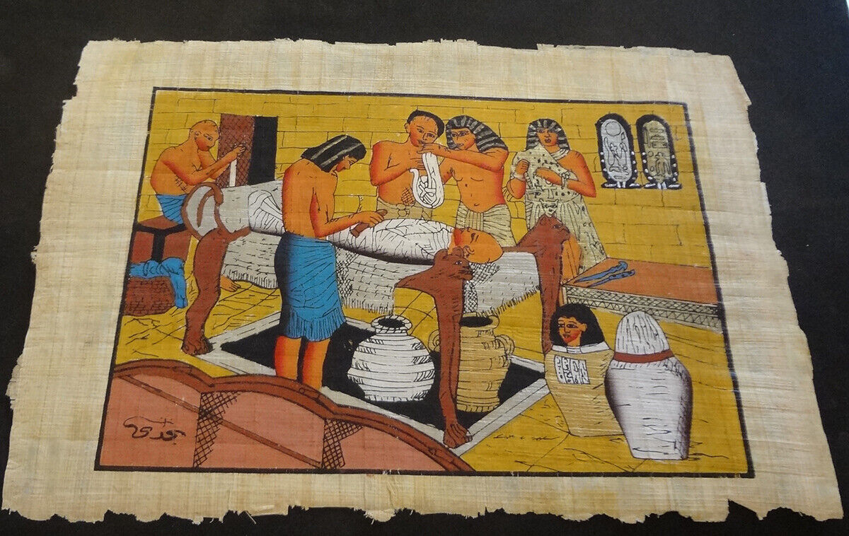 AUTHENTIC EGYPTIAN PAINTING ON PAPYRUS: b