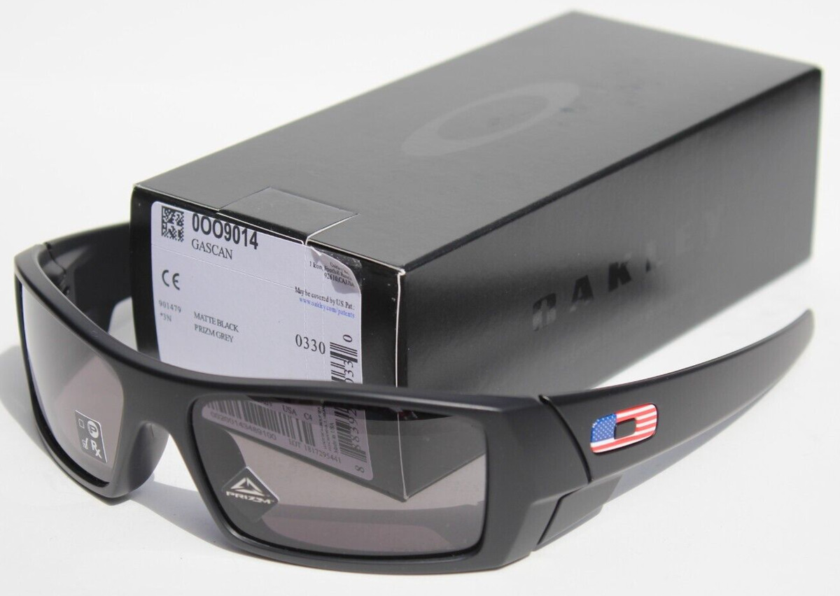 OAKLEY Gascan Sunglasses Matte Black/Prizm Grey SI USA FLAG RARE