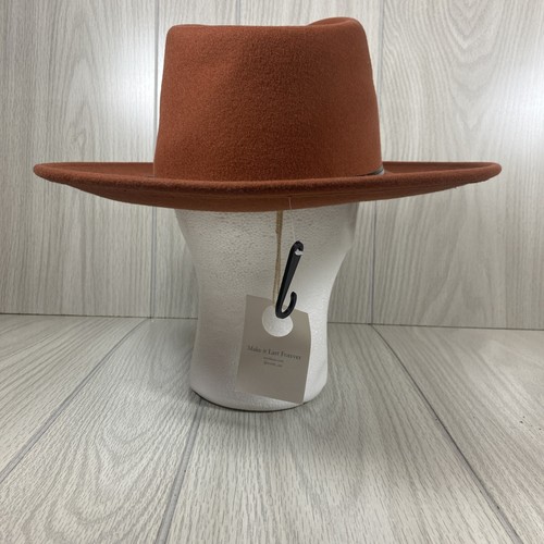 NEW Wyeth Fedora Western Wool Hat With Leather Band Boho Style Rustic Clay Red - Picture 5 of 11