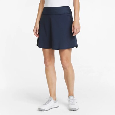 PUMA Womens PWRSHAPE 16'' Solid Golf Skirt / Skort Navy Blazer L $65