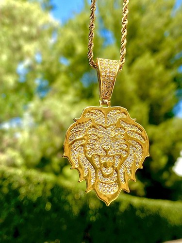 3CT Diamond Lion King Face Hip Hop 