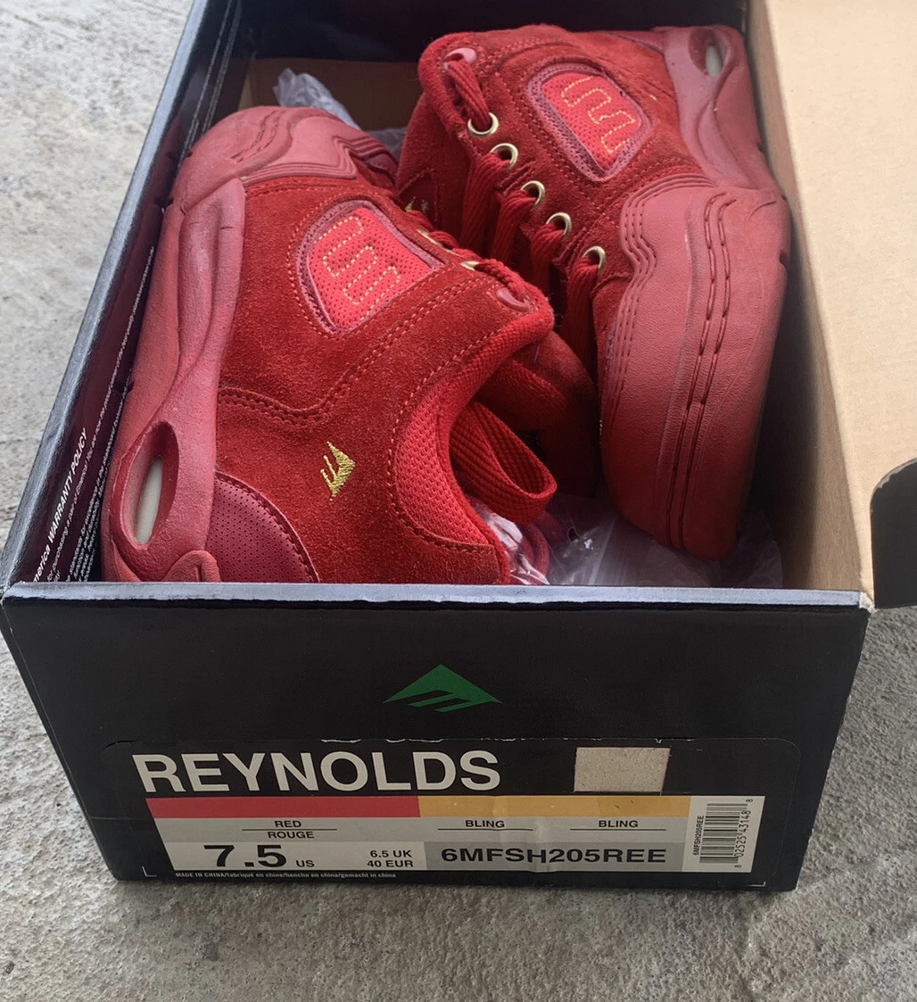 emerica reynolds red bling vinatge skate shoe 7 eBay