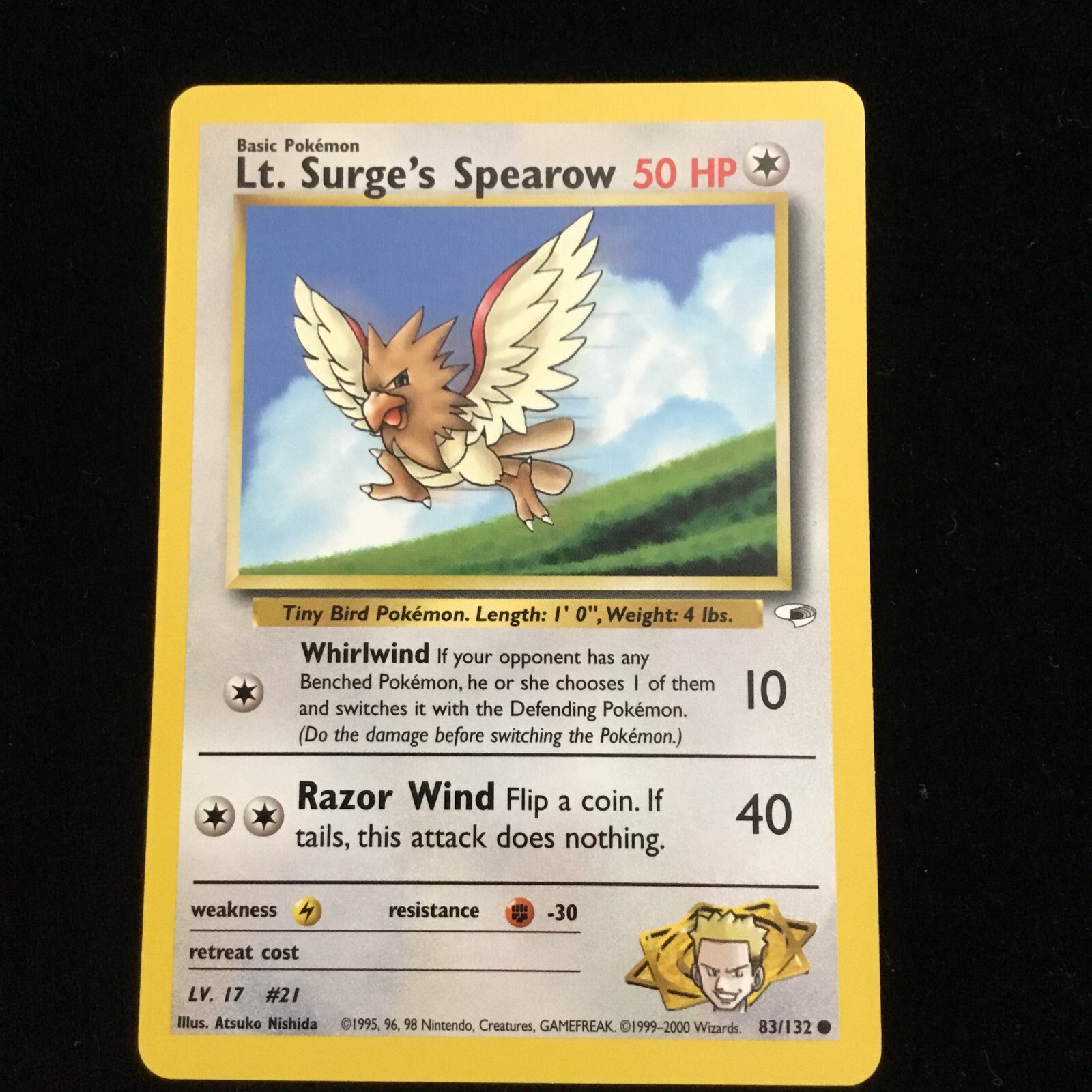 Pokémon TCG Lt. Surge's Spearow Gym Heroes 83/132 Regular Unlimited Common