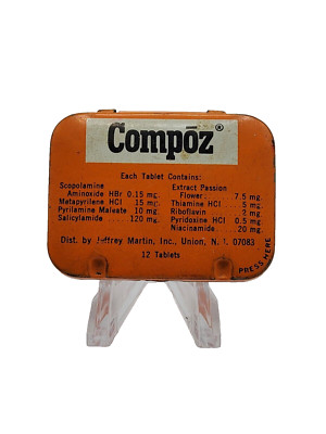 Compoz Nighttime Vintage medicine tin: COMPOZ 12 Tablets ~ Empty / Rare and scarce | eBay