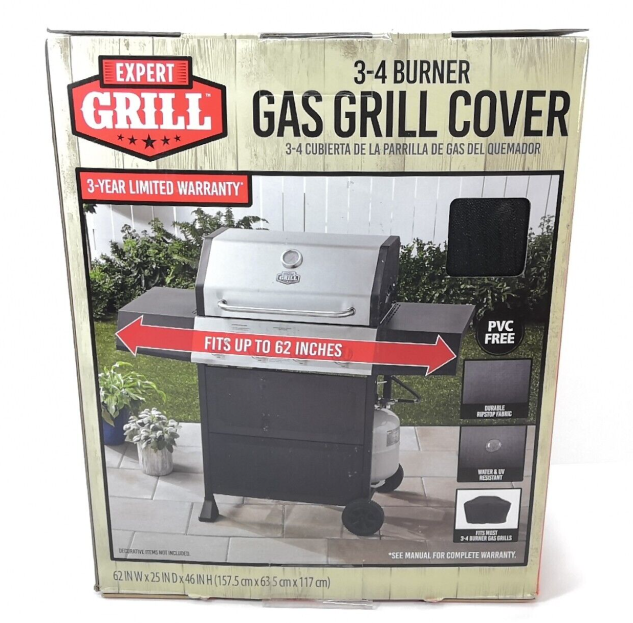 Expert Grill 34 Burner Cover, Waterproof, Weather Resistant, 62 Inch