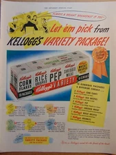 1941 KELLOGG'S Cereal Varity 10-Pack vintage art print ad