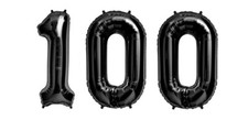 Giant 40" 100 Black Foil Number Balloons Photo Shoot 100th Birthday Float Helium