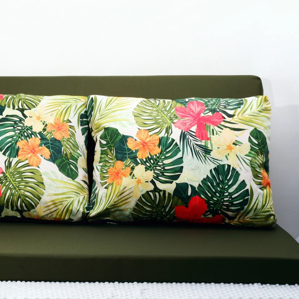 Polyester Stoff  Monstera Blätter Blumen Polsterstoff Meterware Polster Vorhang - Bild 4 von 4