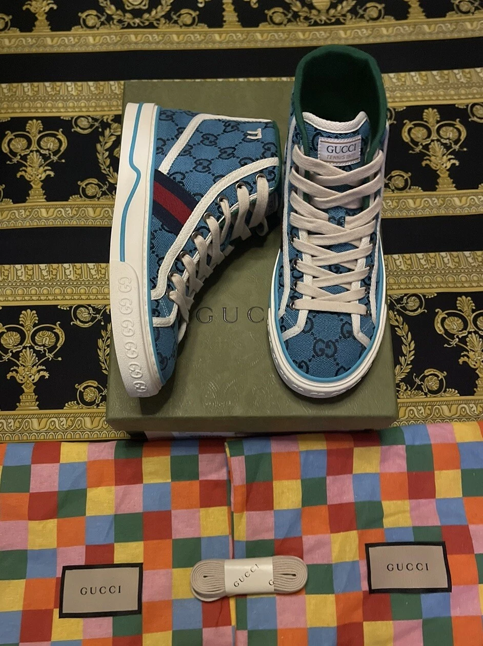 Baskets turquoise GG logo monogramme G 35 neuves dans leur boîte