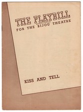 Jessie Royce Landis "KISS and TELL" Royal Beal / Kirk Douglas 1945 Playbill