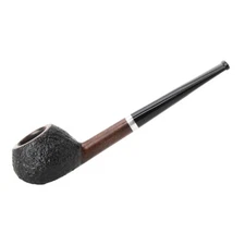 Sandblasted Briar Pipe Handmade Wooden Straight Saddle Stem Tobacco Pipe Tomato
