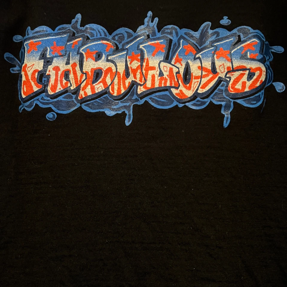 Fabulous Graffiti Spaghetti Tank Top Womens Small Black Thin Strap Skate Grunge - Image 2 of 4