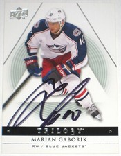 MARIAN GABORIK SIGNED 13-14 UPPER DECK TRILOGY COLUMBUS BLUE JACKETS CARD AUTOGR
