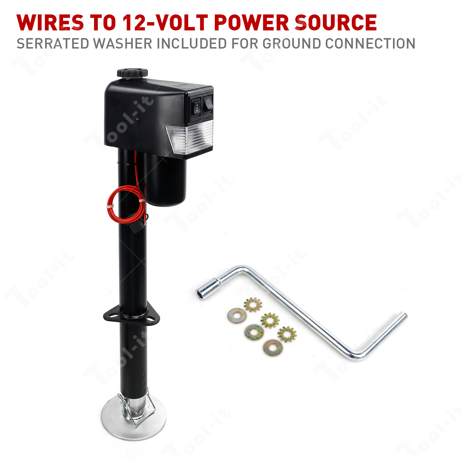 HEAVY DUTY MOTORISED 12V ELECTRIC CARAVAN JACK TRAILER JOCKEY STAND