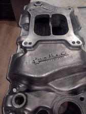 Polished Vintage Say Why-and Weiand Aluminum Intake 7502 Sbc Chevy Rare