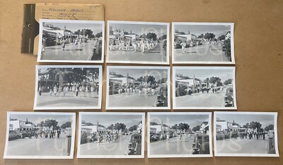 Rare 1950s B&W Press Photos & Negatives ARMISTICE DAY Clearwater FL Parade COA