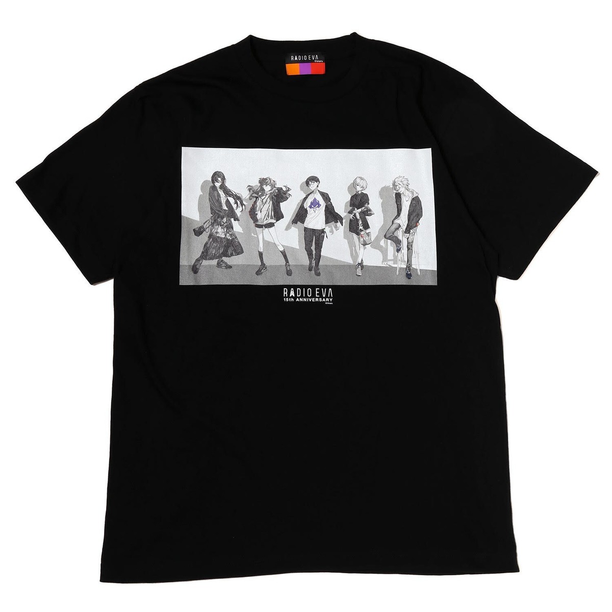 evangelion] RADIO EVA Illustration T-Shirt δ / BLACK(MONO) New XL 