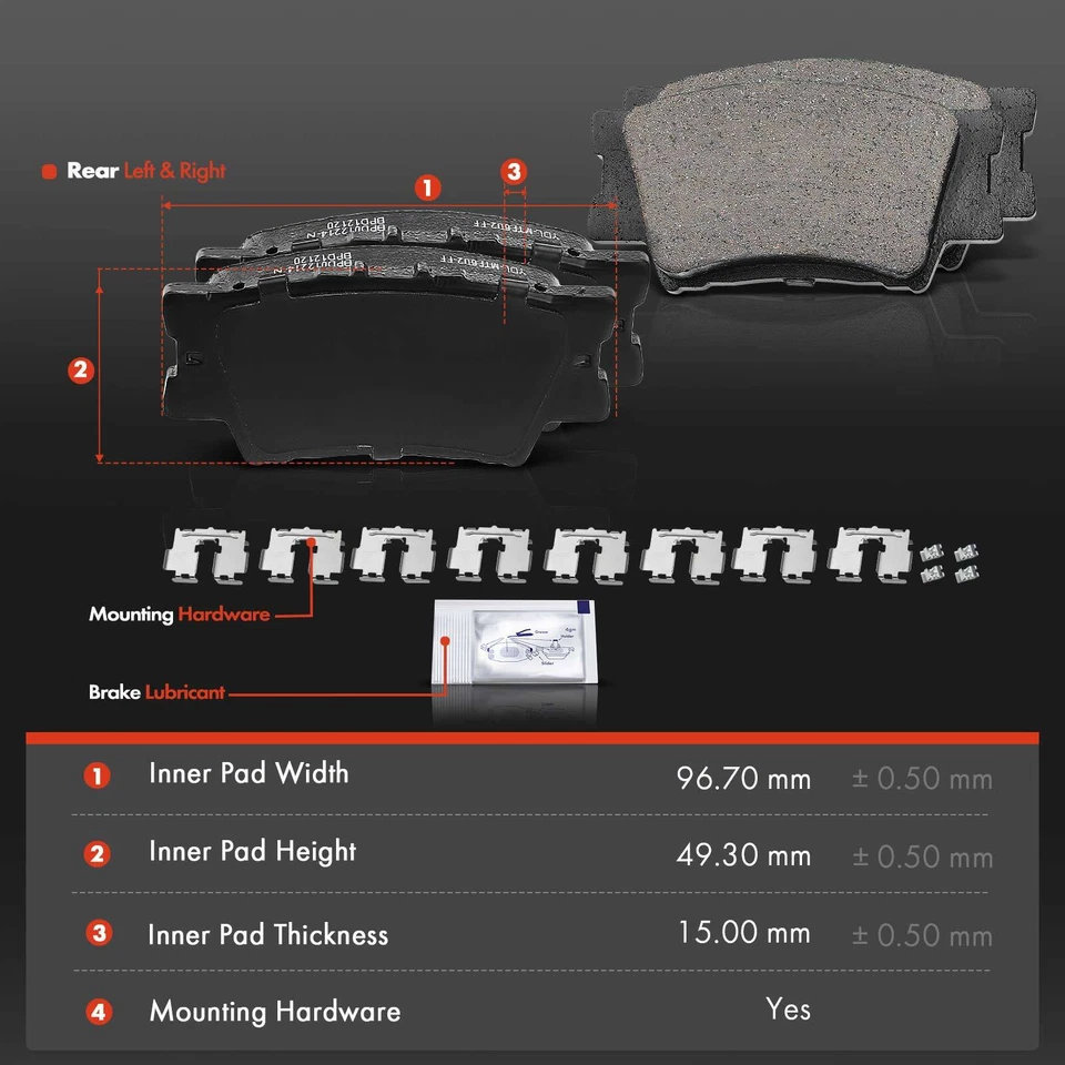 12x Pastillas de freno delanteras y traseras de cerámica + pinza para Toyota Camry Avalon Lexus ES350 Foto 3 de 4