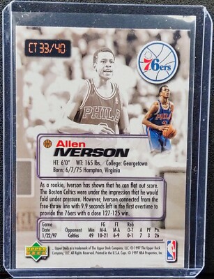 1997 Upper Deck Allen Iverson Crunch Time #CT 33 Philadelphia