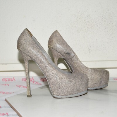 Vintage Yves Saint Laurent Heels Platform Leather Women 38