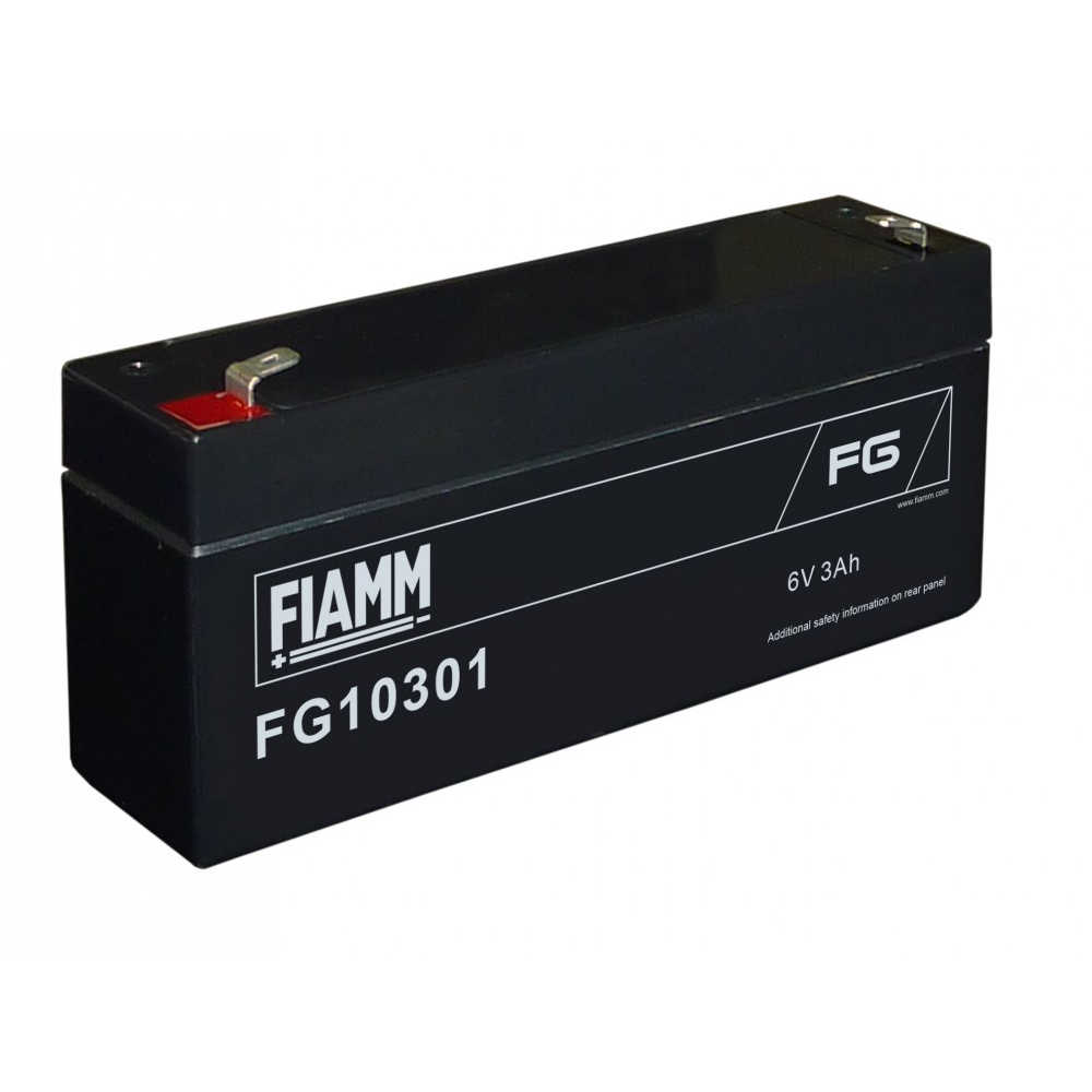 Fiamm FG10301 6V 3Ah Batteria piombo ermetica ricaricabile sigillata AGM 6 V 3 A