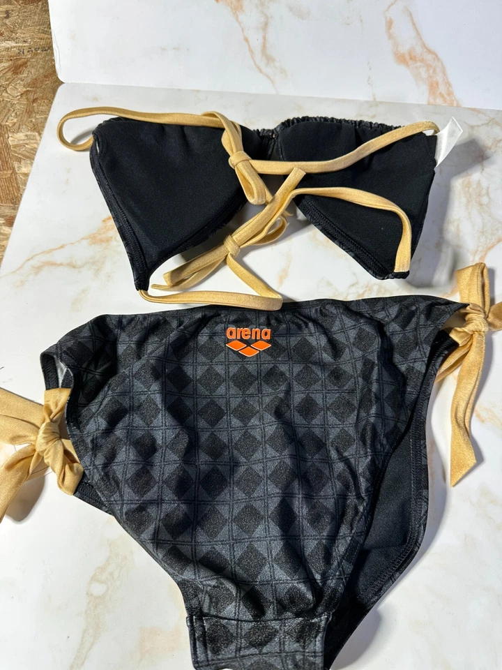 ARENA 女式 50 周年三角比基尼黑色金色 L 码全新 — 第 4/4 张图片