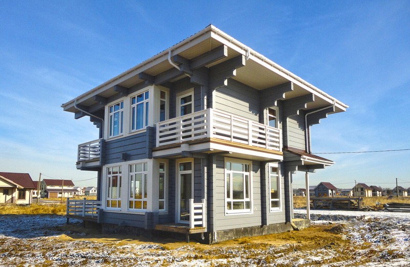 MODERN LOG HOUSE KIT #LH-215-1 ECO FRIENDLY WOOD PREFAB DIY BUILDING CABIN HOME - thumbnail 7