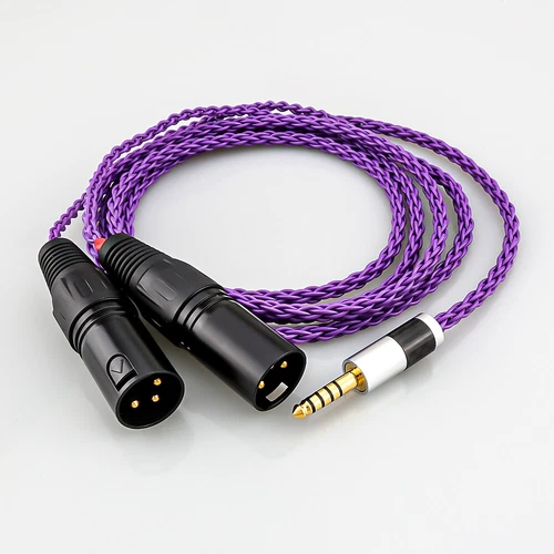 Cavo Adattatore Audio XLR Bilanciato Maschio a Doppio 2x3pin 8 Core Placcato Argento 4,4mm - Foto 6 di 6