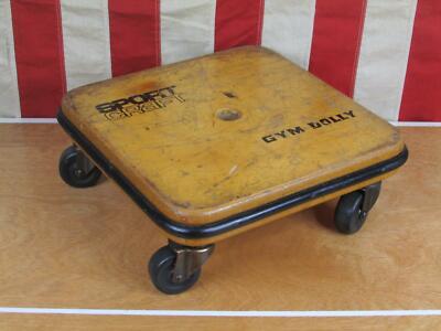 Vintage 1960s Sportcraft Wood Gym Dolly Workout Roller Wheels