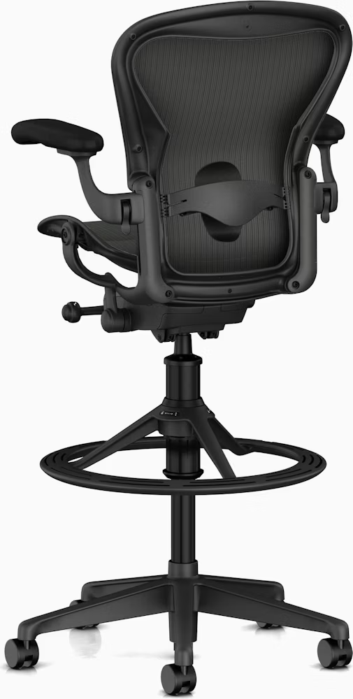 Herman Miller Aeron Remastered Bar Stool Polished Aluminum