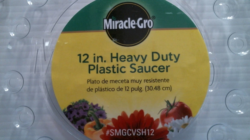 Miracle-Gro  12" Heavy Duty Plastic Saucer CLEAR *CASE OF 12* (14753) FS - Image 3 of 4