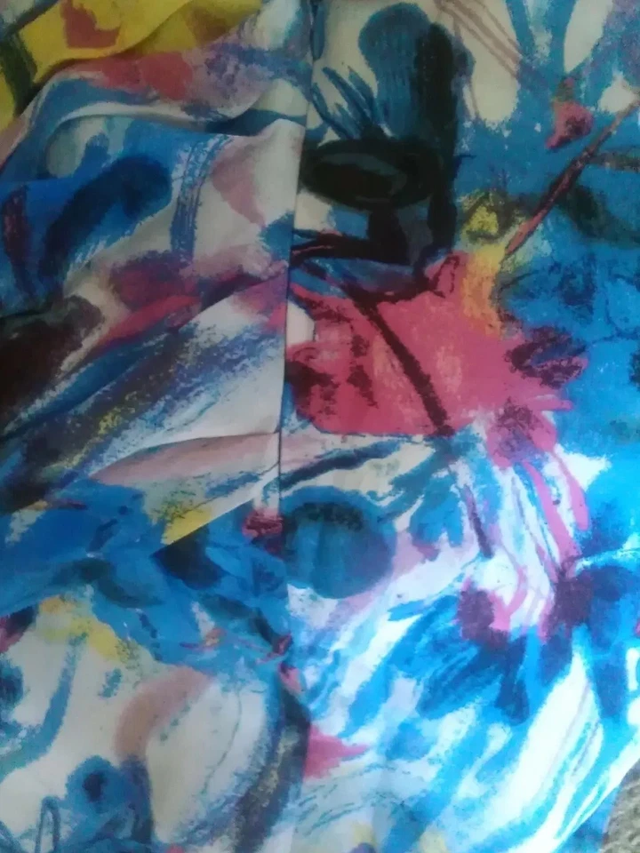 Falda corta floral azul seda pura para mujer La Redoute talla 4 Foto 2 de 4