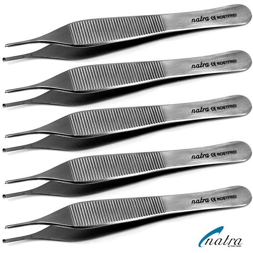 5x Pinza per tessuti Adson 4,7'' 1x2 denti chirurgica 12 cm pinzetta anatomica dritta - Foto 2 di 5
