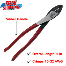 9" Multi-Size Cutting Crimping Tool Cable Wire Electrical Cutter Crimper